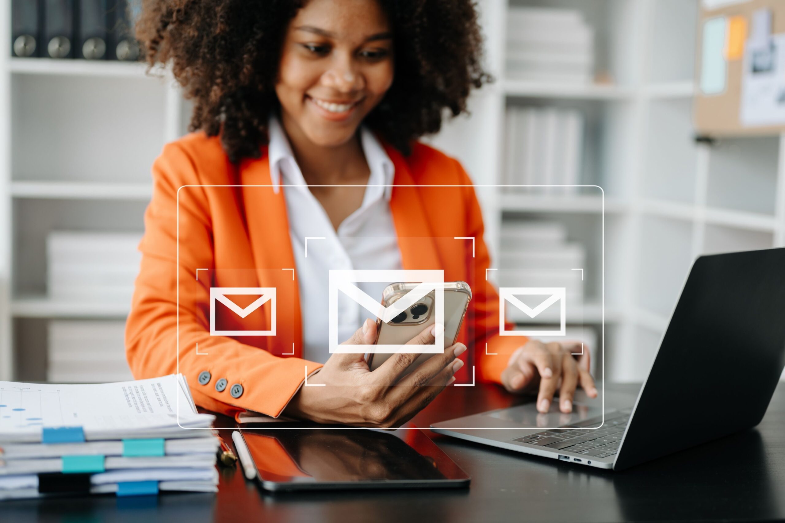 A professional accessing business email across devices